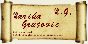 Marika Grujović vizit kartica